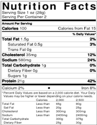  Nutritional labeling